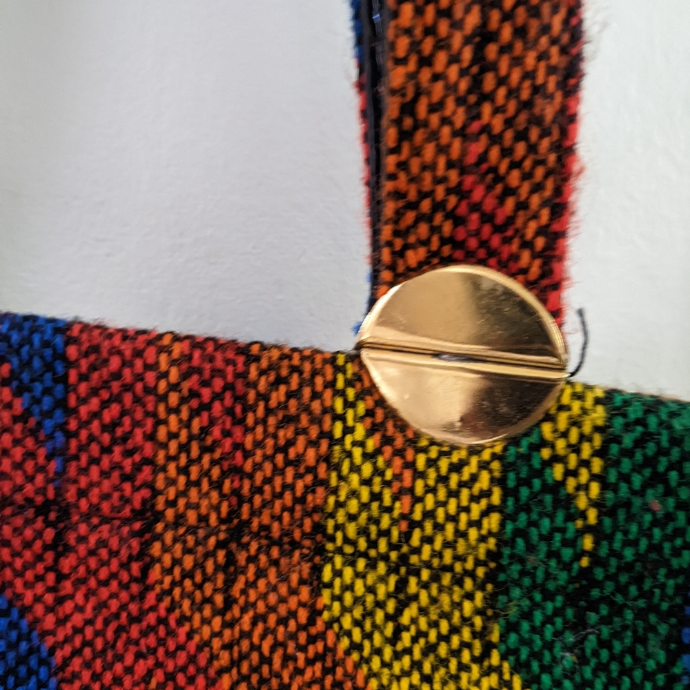 Rainbow Fabric Woven Bag - Picture 5 of 12